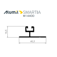 Μονός οδηγός M14408 της σειράς M14400 Alumil 6m σε χρώμα λευκό 9016