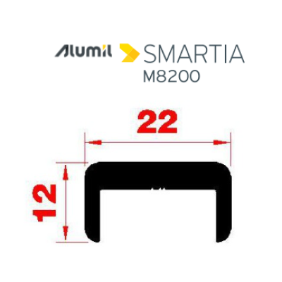 Κουπαστή για κάγκελα M8237M σε χρώμα 7016 STRUCTURA 6m Alumil
