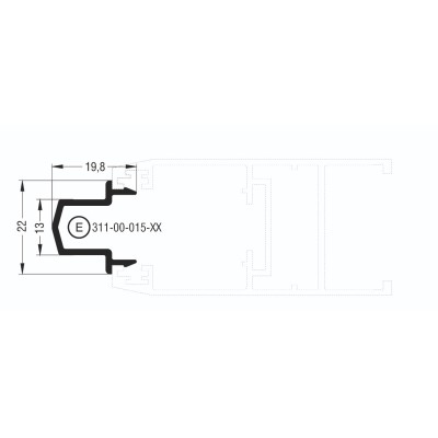 Μπινί Μ9004 σειράς Μ9050 Comfort Alumil 6m σε χρώμα λευκό 9016