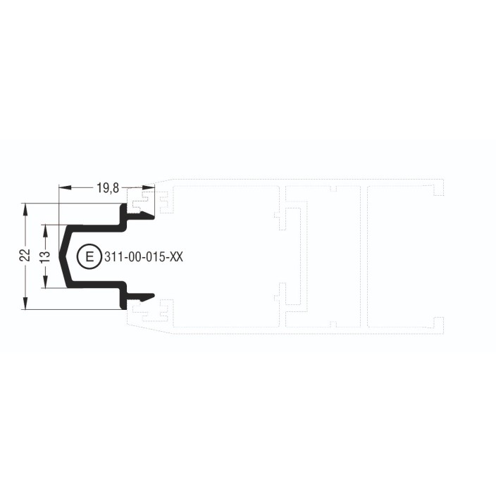 Μπινί Μ9004 σειράς Μ9050 Comfort Alumil 6m σε χρώμα λευκό 9016
