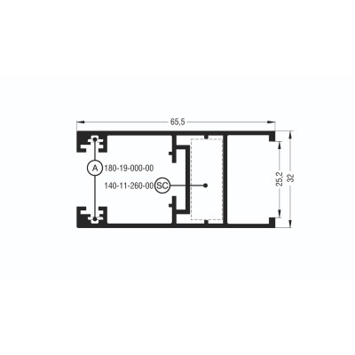 Φύλλο με ενσωματωμένο πηχάκι M9021 σειράς Μ9050 Comfort Alumil 6m σε χρώμα λευκό 9016