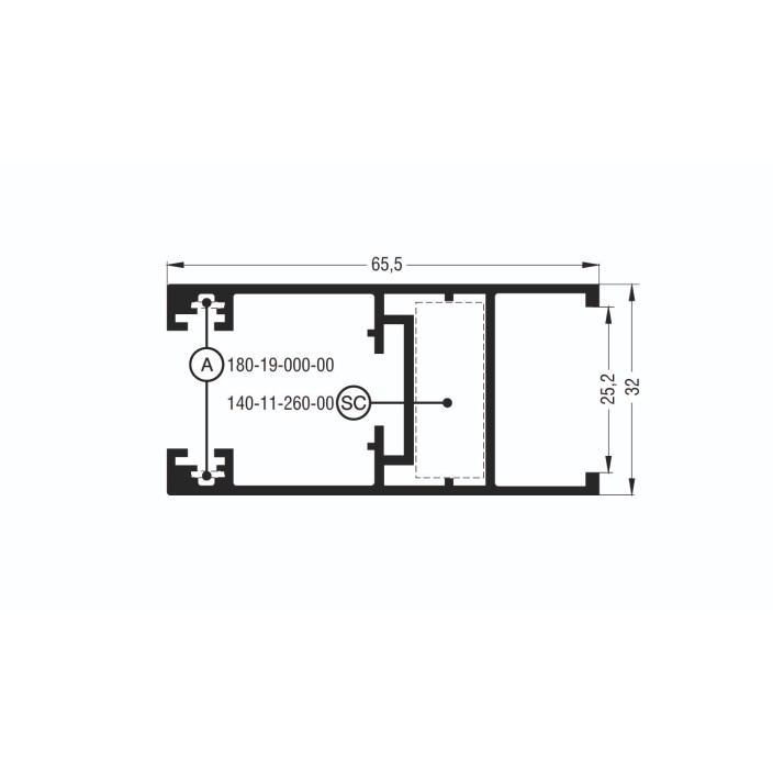 Φύλλο με ενσωματωμένο πηχάκι M9021 σειράς Μ9050 Comfort Alumil 6m σε χρώμα λευκό 9016