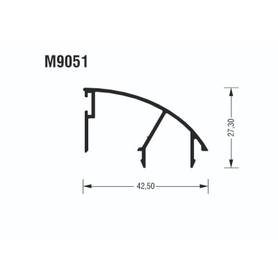 Γάντζος (άγκιστρο) M9051 σειράς Μ9050 Comfort Alumil σε χρώμα λευκό 9016