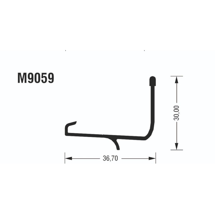 Πρόσθετο M9059 σειράς Μ9050 Comfort Alumil σε χρώμα λευκό 9016