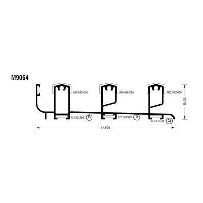 Οδηγός Μ9064 σειράς Μ9050 Comfort Alumil 6m σε χρώμα λευκό 9016