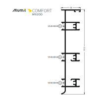 Κάσα επάλληλου με σίτα M9288E σειράς Μ9200 Comfort Alumil 6m σε χρώμα λευκό 9016