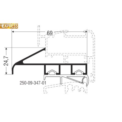 Πρόσθετο αλουμινίου M9347 της σειράς M9400 Comfort Alumil 2m σε χρώμα λευκό 9016