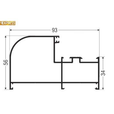 Κάσα M9423 σειράς Μ9400 Comfort Alumil 6m σε χρώμα λευκό 9016