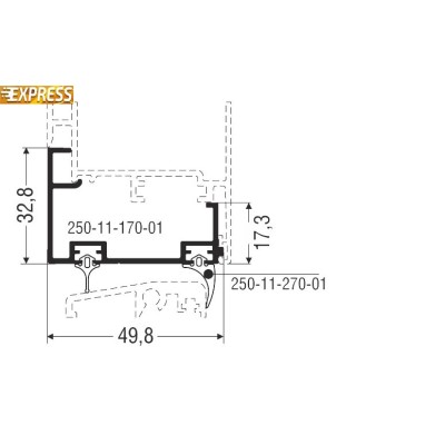 Πρόσθετο αλουμινίου M9431 σειράς M9400 Comfort Alumil 2m σε χρώμα λευκό 9016