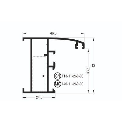 Κάσα M947 σειράς Μ940 Comfort Alumil σε χρώμα λευκό 9016
