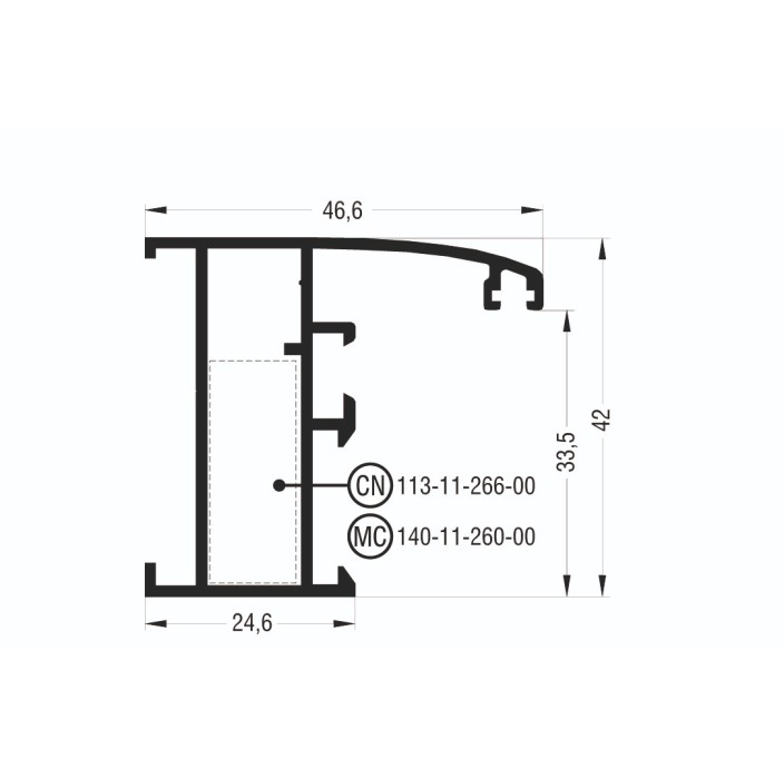 Κάσα M947 σειράς Μ940 Comfort Alumil σε χρώμα καφέ 8014