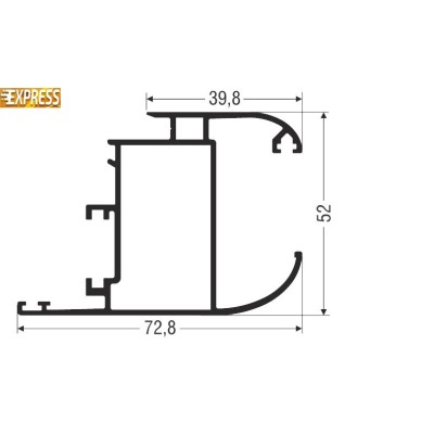 Φύλλο European Groove M9512 σειράς Μ9400 Comfort Alumil 6m σε χρώμα λευκό 9016