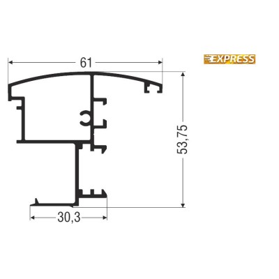 Μπινί για φύλλα European Groove M9544 σειράς Μ9400 Comfort Alumil 6m σε χρώμα λευκό 9016
