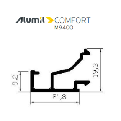 Πηχάκι M9565 σειράς Μ9400 Alumil Comfort 6m σε χρώμα λευκό 9016