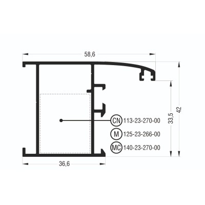Κάσα M957 σειράς Μ940 Comfort Alumil σε χρώμα λευκό 9016