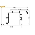 Φύλλο εισόδου European Groove M9597 σειράς Μ9400 Comfort Alumil 6.5m σε χρώμα καφέ 8014