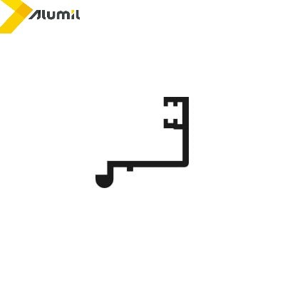 Πρόσθετο Προφίλ Φυσσούνας M9805 σειράς M9800 Alumil 6m σε χρώμα λευκό 9016