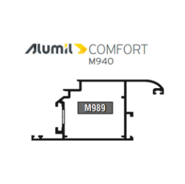Φύλλο European Groove M989 σειράς Μ940 Comfort Alumil 6m σε χρώμα λευκό 9016