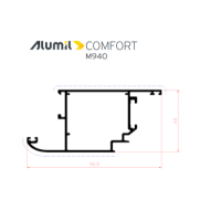 Φύλλο European Groove M989 σειράς Μ940 Comfort Alumil 6m σε χρώμα λευκό 9016
