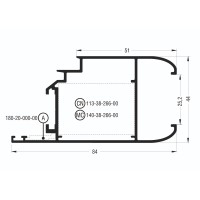 Φύλλο European Groove με ενσωματωμένο πηχάκι M995 σειράς Μ940 Comfort Alumil 6m σε χρώμα λευκό 9016