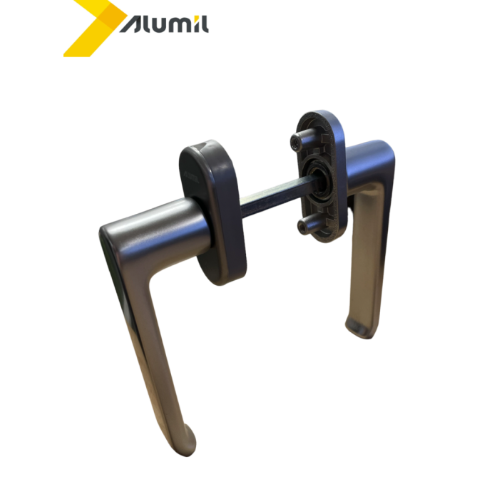 Ζεύγος λαβής standard Alumil με καρέ 60mm σε χρώμα Τιτάνιο F9 3809273867