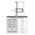 Μονός οδηγός χωρίς φτερό M9294 σειράς Μ9200 Comfort Alumil 6m σε χρώμα λευκό 9016
