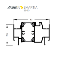 Μπινί S30590 σειράς S560 Smartia Alumil 6m σε χρώμα λευκό 9016