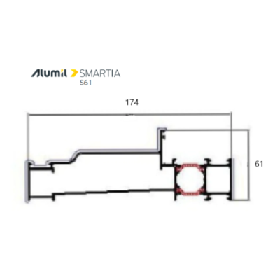 Κάσα ανοιγομένου S61150 της σειράς S61 Smartia Alumil 6,5m σε χρώμα λευκό 9016