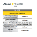 Πρόσθετο S61270 σειράς S61 Smartia Alumil 3m σε χρώμα λευκό 9016