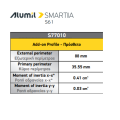 Πρόσθετο S77010 σειράς S61 Smartia Alumil 6,5m σε χρώμα λευκό 9016