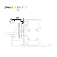 Πρόσθετο S77010 σειράς S61 Smartia Alumil 6,5m σε χρώμα λευκό 9016