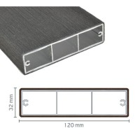 Προφίλ αλουμινίου Woodalux 32x120 με επικάλυψη συνθετικού ξύλου 6μ.