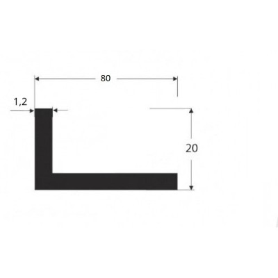 Γωνία G80x20x1.2  Καφέ 8014 6m