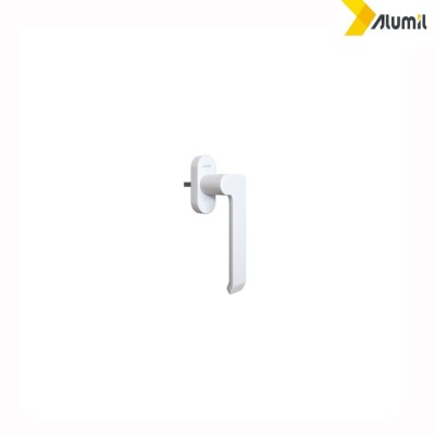Σπαστή λαβή μικρή 137mm, με καρέ 7x7mm logo Alumil δεξιά λευκή 3809673802