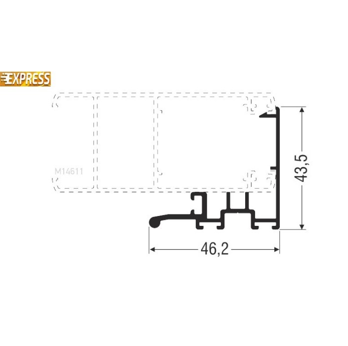 Γάντζος (άγκιστρο) M14615 σειράς Μ14600 Smartia Alumil 4.7m σε χρώμα λευκό 9016
