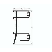 Διπλός οδηγός M9015 σειράς Μ9050 Comfort Alumil σε χρώμα λευκό 9016