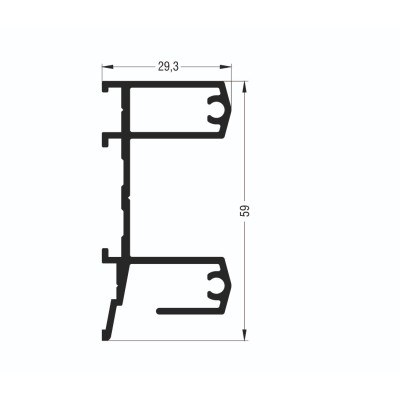 Διπλός οδηγός M9015 σειράς Μ9050 Comfort Alumil σε χρώμα λευκό 9016