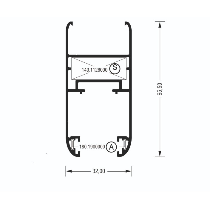 Φύλλο M9052 σειράς Μ9050 Comfort Alumil 6m σε χρώμα λευκό 9016