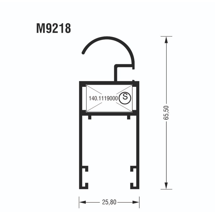Φύλλο M9218 σειράς Μ9050 Comfort Alumil σε χρώμα λευκό 9016