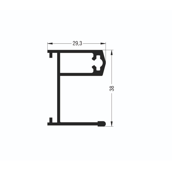 Διπλός οδηγός για τζάμι/σήτα M9017 σειράς Μ9050 Comfort Alumil σε χρώμα λευκό 9016