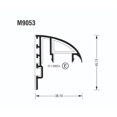 Γάντζος (άγκιστρο) M9053 σειράς Μ9050 Comfort Alumil σε χρώμα λευκό 9016