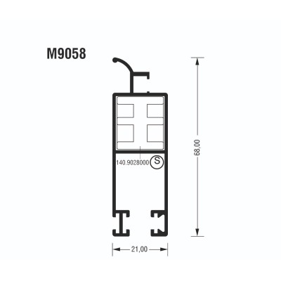 Φύλλο M9058 σειράς Μ9050 Comfort Alumil σε χρώμα λευκό 9016