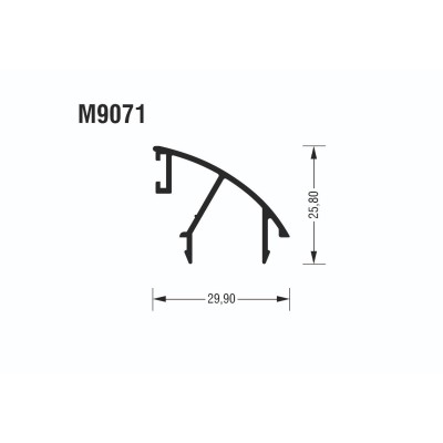 Γάντζος (άγκιστρο) M9071 σειράς Μ9050 Comfort Alumil σε χρώμα λευκό 9016