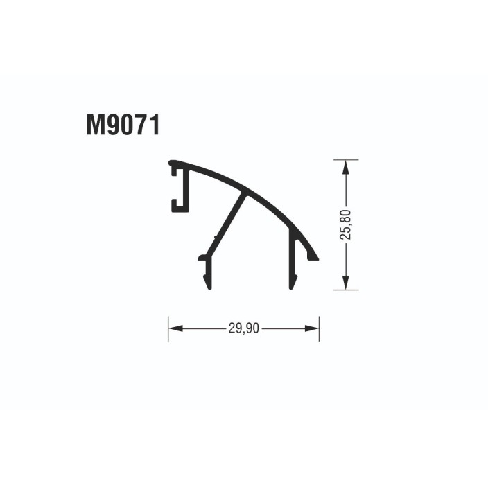 Γάντζος (άγκιστρο) M9071 σειράς Μ9050 Comfort Alumil σε χρώμα λευκό 9016