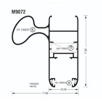 Φύλλο M9072 σειράς Μ9050 Comfort Alumil 6m σε χρώμα λευκό 9016