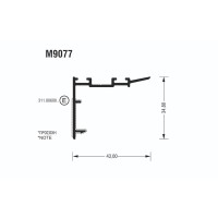 Γάντζος (άγκιστρο) M9077 σειράς Μ9050 Comfort Alumil σε χρώμα λευκό 9016