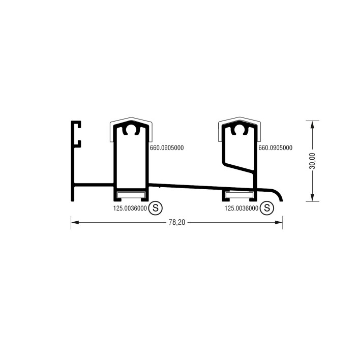Οδηγός M9085 σειράς Μ9050 Comfort Alumil 6m σε χρώμα λευκό 9016