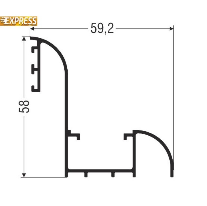 Πρόσθετο M9223 Μ9200 Comfort Alumil 5m σε χρώμα καφέ 8014
