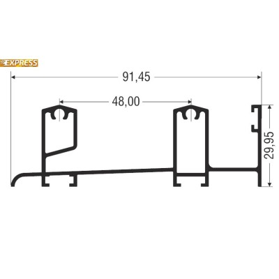 Κάσα επάλληλου M9239 σειράς Μ9200 Comfort Alumil 6m σε χρώμα λευκό 9016