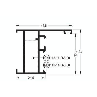 Κάσα M977 σειράς Μ940 Comfort Alumil σε χρώμα λευκό 9016